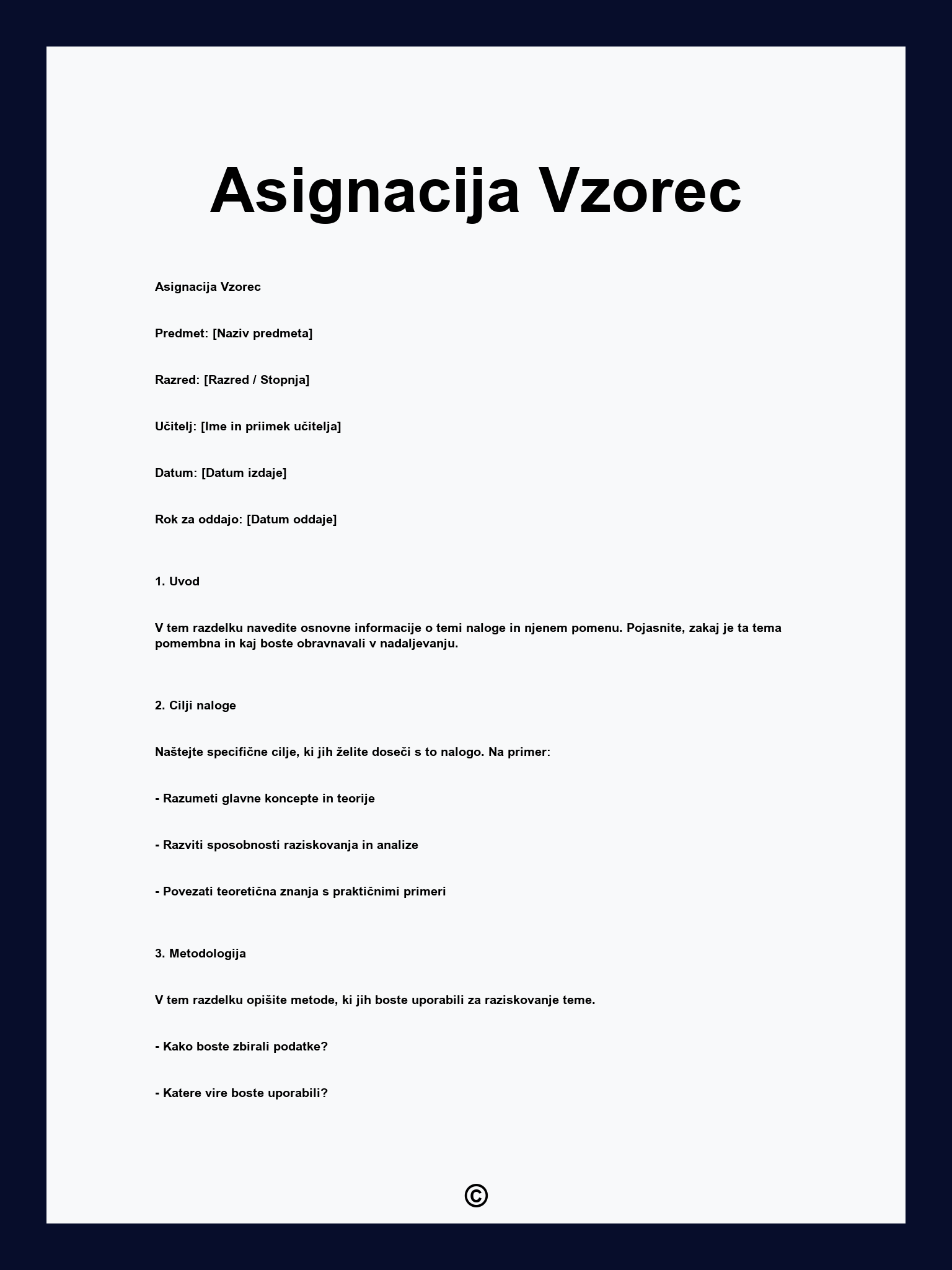 Asignacija Vzorec