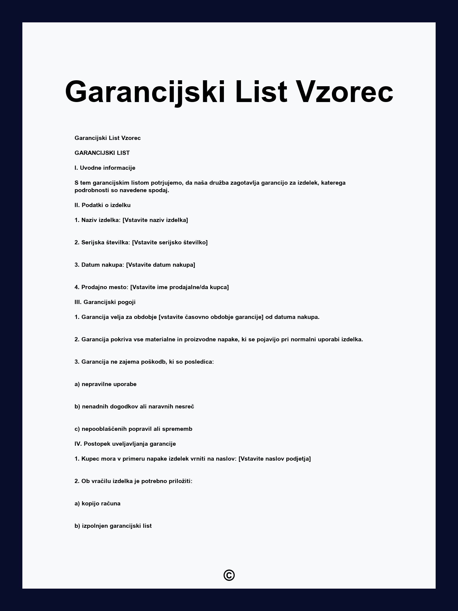 Garancijski List Vzorec